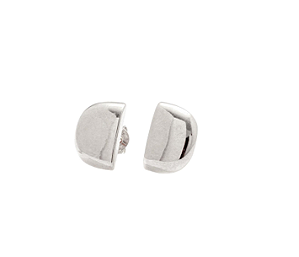 Brinco Semi Circulo  Banhado a Ouro Branco