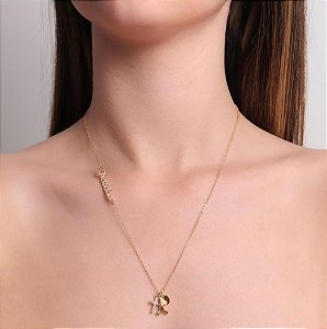 Colar Patuá Gratidão Banhado a Ouro 18k