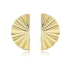 Brinco Leque Banhado a Ouro 18k