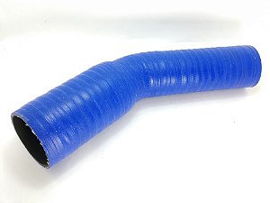 MANGUEIRA PRESSURIZAÇÃO SILICONE FGL AZUL 45° 2½" X 2" LONGA