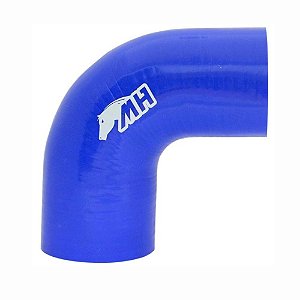 MANGOTE SILICONE REDUÇÃO CURVA 90º 3" x 2¾"  AZUL (MHSH-90-76-70-125-A) METAL HORSE