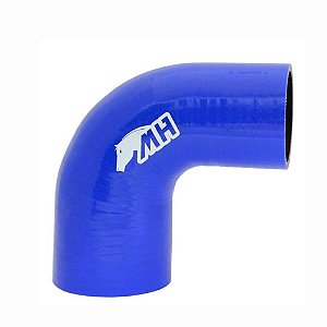 MANGOTE SILICONE REDUCAO CURVA 90º 3" x 2½" AZUL (MHSH-90-76-63-125-A) METAL HORSE
