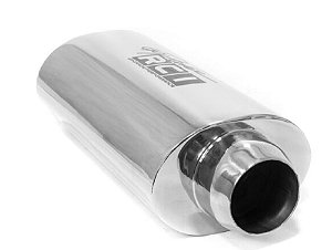 ABAFADOR ESPORTIVO OVAL UNIVERSAL CORPO 10CMX15CM COMPRIMENTO 38CM ENCAIXE 3"-2½" (RCI250) RACE CHROME
