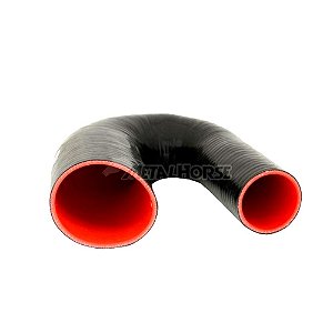 MANGOTE SILICONE REDUÇÃO CURVA 180º TIPO U 2¾" X 2½" PRETO (MHSH-180-70-63) METAL HORSE