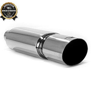 ABAFADOR  ESPORTIVO INOX PRO-LINE OVAL 4" PONTEIRA OVAL 3,5" (RC489)