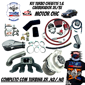 KIT TURBO CHEVETTE OHC 1.6 COM TURBINA .42/.48 THOR RACING