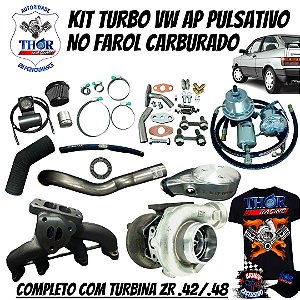 KIT TURBO VW AP 1.6 E 1.8 CARBURADO PULSATIVO NO FAROL COM TURBINA