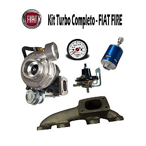 KIT TURBO FIAT FIRE 1.0/1.4 8V (PALIO/UNO) COM TURBINA T2 1000cc
