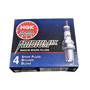 JOGO VELAS IGNIÇÃO 4 UNIDADES NGK IRIDIUM GRAU 8 BKR8EIX SEXTAVADO 16MM
