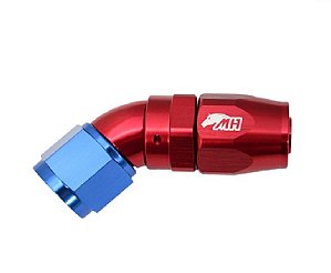 CONEXAO 10AN / AN10 45º AZUL E VERMELHO (MHCA-45-10-AV) METAL HORSE