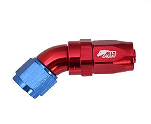 CONEXAO 8AN / AN8 45º AZUL E VERMELHO (MHCA-45-8-AV) METAL HORSE