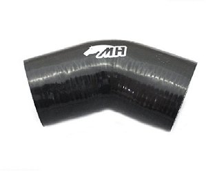 MANGOTE SILICONE REDUCAO CURVA 45º 4" X 3½" PRETO (MHSH-45-102-89-152) METAL HORSE