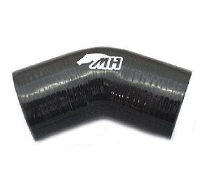 MANGOTE SILICONE CURVA 45º 3½" PRETO (MHSH-45-89-125) METAL HORSE