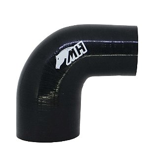 MANGOTE SILICONE REDUCAO CURVA 90º 3" x 2¾" PRETO (MHSH-90-76-70-125) METAL HORSE