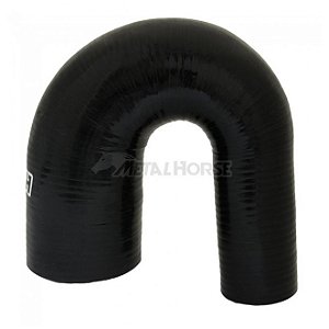 MANGOTE SILICONE "TIPO U DO MI" 180º 2¾" X 2" PRETO (MHSH-180-70-51) METAL HORSE