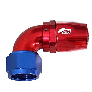 CONEXAO 16AN / AN16 90º AZUL E VERMELHO (MHCA-90-16-AV) METAL HORSE