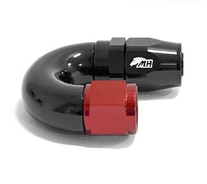 CONEXAO 10AN / AN10 180° PRETO E VERMELHO (MHCA-180-10) METAL HORSE