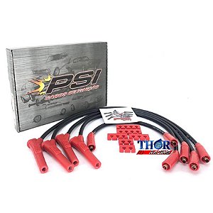 CABO VELA SILICONE 10MM CHEVETTE/CHEVY/MARAJO PRETO PONTA VERMELHA BOB. AP MI (PSI 006 BOB AP MI) PSI