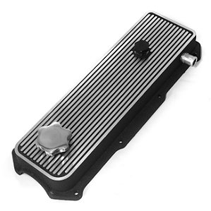 TAMPA VALVULA VW AP ALUMINIO PRETA ALETADA DIAMANTADA (RC207PT) RACE CHROME