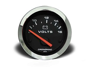 VOLTÍMETRO 52MM 12V CROMA PRETO CRONOMAC