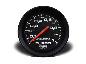 MANÔMETRO TURBO 52MM MECÂNICO 1KG STREET PRETO (155301SP) CRONOMAC