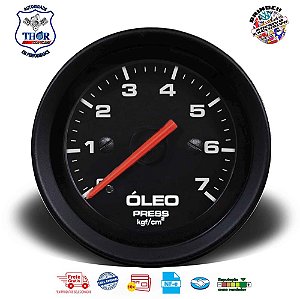 MANÔMETRO ÓLEO 52MM MECÂNICO 7KG STREET PRETO (155107SP) CRONOMAC