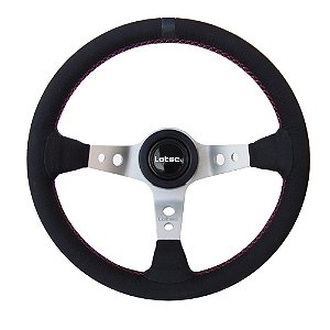 VOLANTE GTI COURO PT HASTE PRATA LOTSE