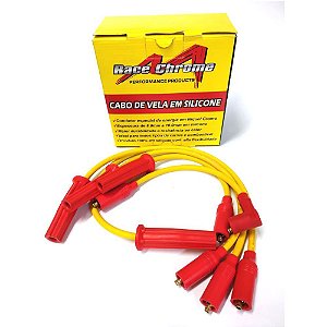 CABO VELA SILICONE 8MM VW AP SANTANA/PASSAT/GOL/VOYAGE >87 COM PINO RACE CHROME