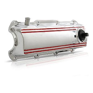 TAMPA VÁLVULA VW AP ALUMÍNIO CROMADO FRISOS VERMELHOS (RC206CR) RACE CHROME