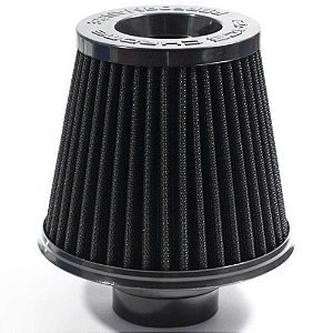 FILTRO AR GRANDE DUPLO FLUXO BASE RÍGIDA BLACK PRETO RACE CHROME