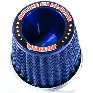 FILTRO AR GRANDE MONOFLUXO TELA  ALUMINIO BASE RÍGIDA AZUL RACE CHROME