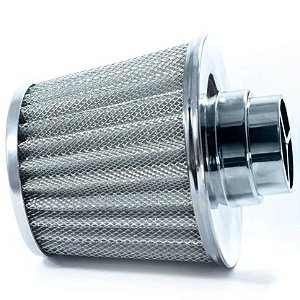 FILTRO AR GRANDE MONOFLUXO TELA  ALUMINIO BASE RÍGIDA CROMADO RACE CHROME
