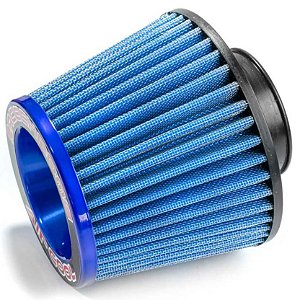 FILTRO AR GRANDE MONOFLUXO BASE DE BORRACHA 70MM AZUL RACE CHROME