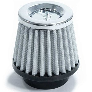 FILTRO AR PEQUENO BAIXO MONOFLUXO BASE BORRACHA 52MM BRANCO (RC001BR) RACE CHROME