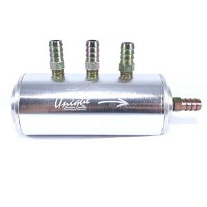 DIVISOR COMBUSTÍVEL FLAUTA SEM FILTRO PRATA NIPLES DE 9MM (UN046) UNIQUE