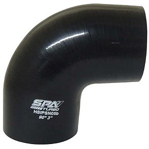 MANGOTE SILICONE CURVA 90° 3" PRETO (HSIPSN05B) SPA