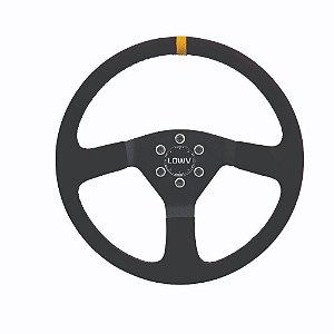 VOLANTE R SPAK SUEDE HASTE PRETA REVESTIDA TARJA AMARELA (SPK 1S51T) LOWV