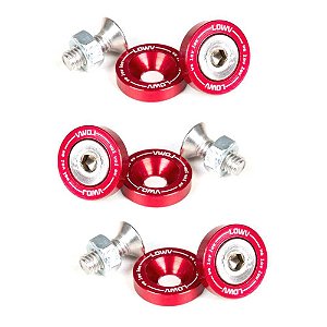 ARRUELA FENDER WASHER COM PARAFUSO M6 VERMELHA (FW-3) LOWV
