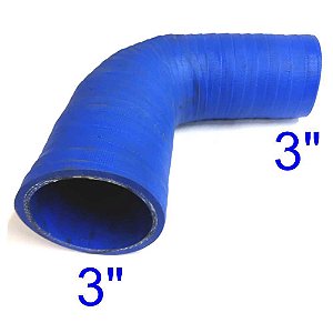MANGUEIRA SILICONE 90° 3" AZUL (FL316AZ) FGL