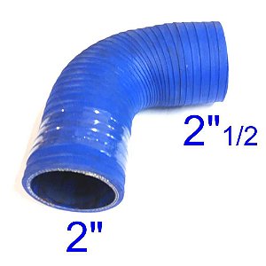 MANGUEIRA SILICONE 90° 2½" X 2" AZUL (FL319AZ) FGL