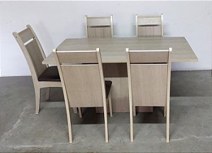 Mesa com 5 cadeira em mdf seminova