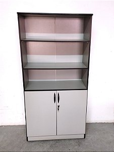 Armario alto para escritorio com duas portas mdf