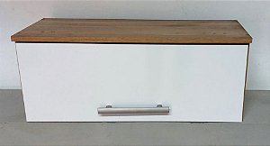 Armario de cozinha 1 portas suspenso mdf braco e amadeirado Muito conservado seminovo