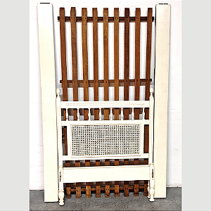 Cama de Solteiro Madeira Maciça Estilo Colonial Com Detalhe em Palha