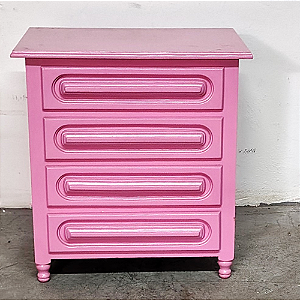 Criado Mudo Gaveteito com 4 Gaveta, Madeira Maciça