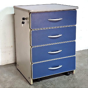 Gaveteiro em MDF Volante 04 Gavetas com Chave Para Escritorio