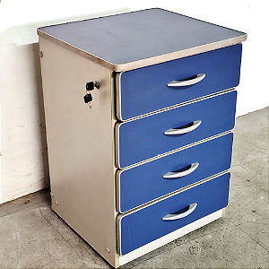 Gaveteiro em MDF Volante 04 Gavetas com Chave Para Escritorio