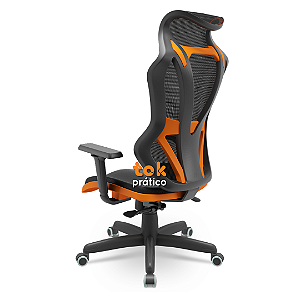 Cadeira Gamer Premium Assento Estofado e Encosto em Tela Mecanismo Relaxsystem de Regulagem