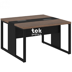 Plataforma de Trabalho Modular Dupla 1,20m Tampo 40mm com Pés Quadro Aço