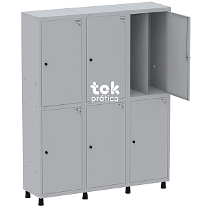Roupeiro de Aço Insalubre 06 portas com pitão para cadeado